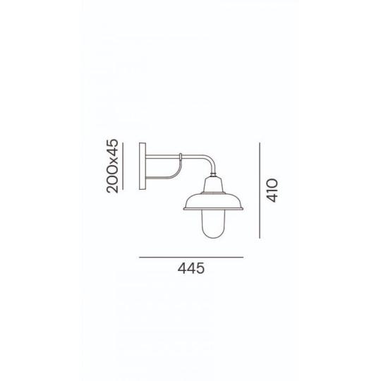 vonkajsie medene svietidlo na stenu pivnica vinna pivnica osvetlenie lampa svietidlo kvalitne zahradne vodeodolne renovacia vidiecky dom starobyly skleneny antik balaton chata dom osvetlenie kvalitne il fanale ip44 rozmery.jpg